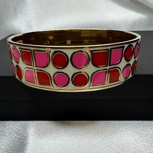 Kate Spade "Have Courage" Red and Pink Geometric Bracelet